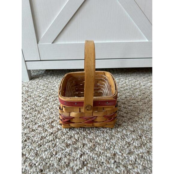 Longaberger Tree Trimming Let It Snow Basket With Protector Swing Handle 2000 - Picture 4 of 7